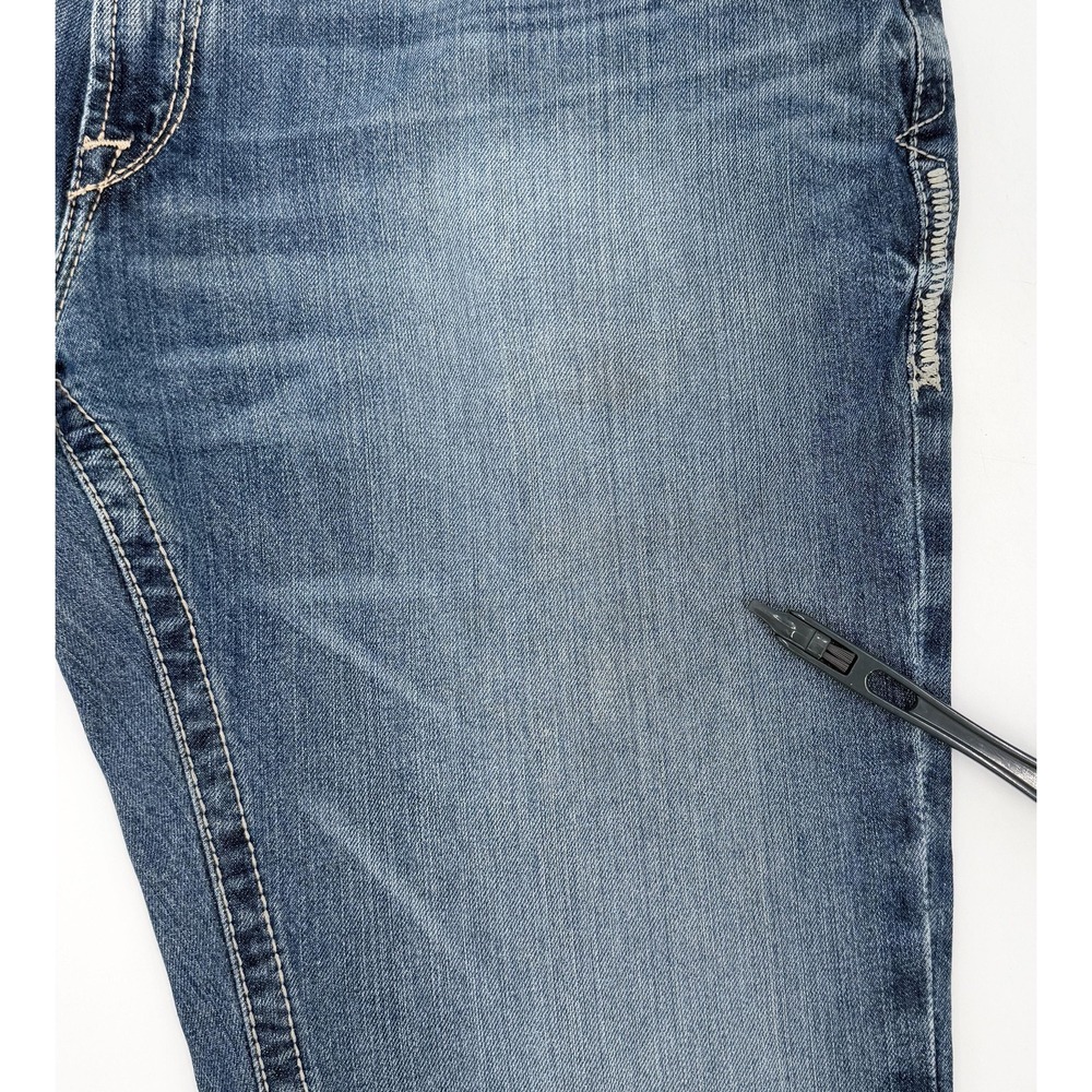 Ariat Jeans Mens 40 Blue M5 Straight Fit Straight Leg Denim Distressed - Picture 12 of 16